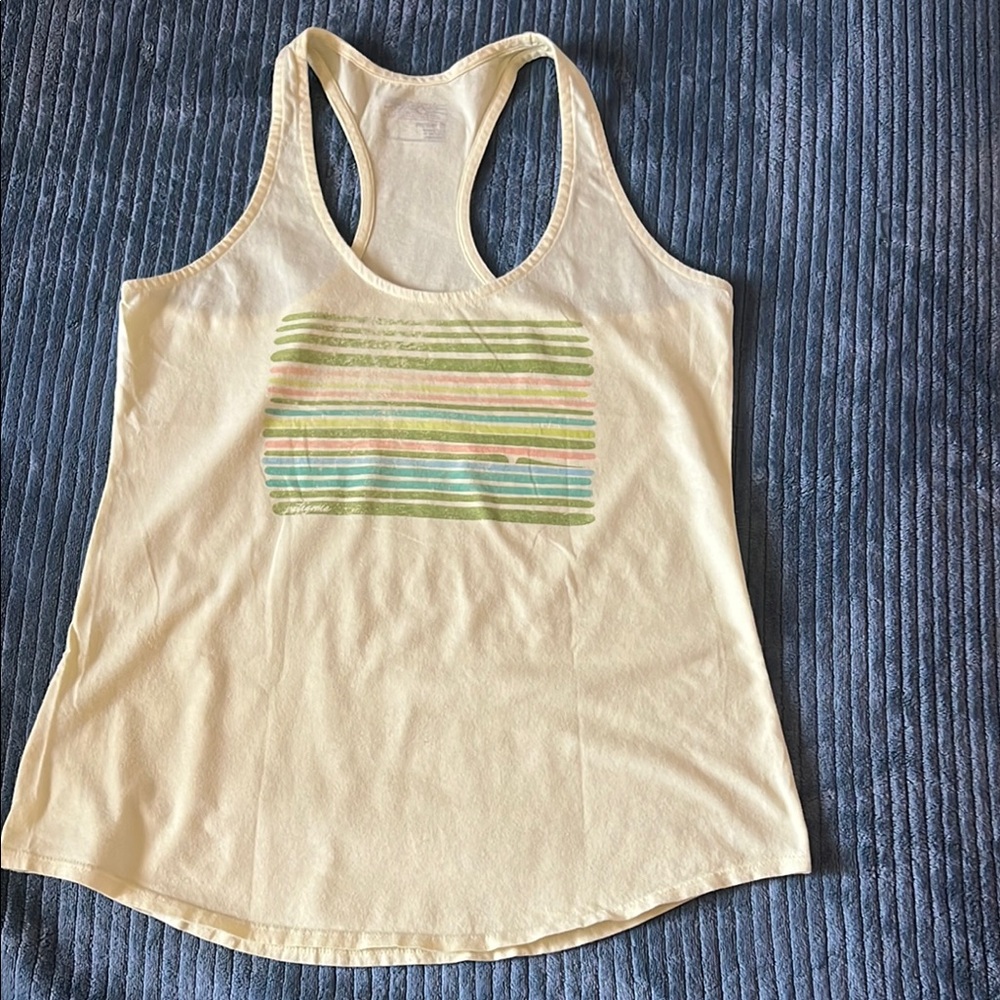 Women's Cream Tank Top with Striped Design